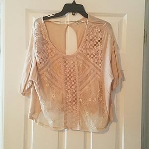 Kimchi Blue beige lace short sleeve top